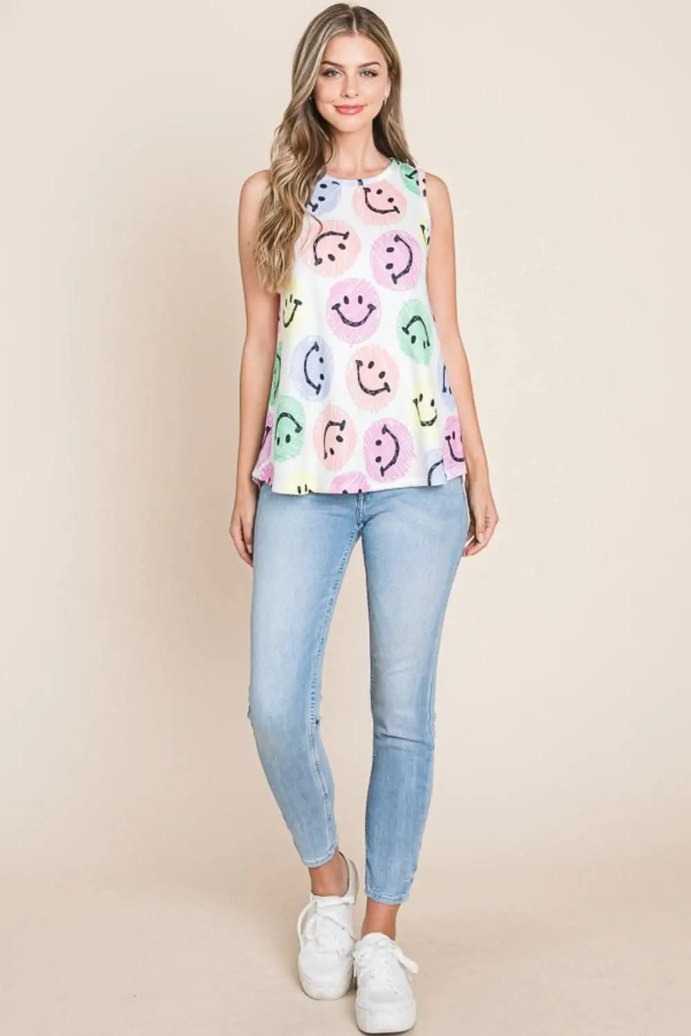 BOMBOM smiley face tank top - Love Salve